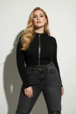 Plus Size Black Women's Belt Studded Leather Harness Body Accessory - SH343 - Image 3