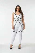 Siyah Büyük Beden Elastik Jartiyerli Body Harness SH360