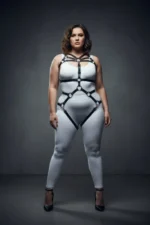 Siyah Deri Halka Detaylı Büyük Beden Body Harness SH453 - Image 3