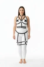 Plus Size Black Women's Garter Harness Set with Adjustable Leather Accessories - SH455 - Image 2