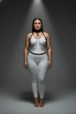 Plus Size Black Women's Harness Set with Chain Detail, Sexy Leather - SH462 - Image 4