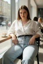 Plus Size Black Women's Belt with Multiple Chain Details Combination Accessory - SH512