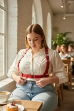 Plus Size Red Women's Belt, Thick Leather Harness Body Accessory - SH529 - Image 3