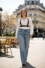 Plus Size Black Women's Belt Multi-Buckle Leather Harness Corset Design - SH529 - Image 2