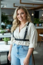 Plus Size Black Women's Belt Multi-Buckle Leather Harness Corset Design - SH529 - Image 5