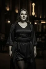 Plus Size Black Women's Leather Garter Harness Upper and Lower Body Accessory - SH537 - Image 5