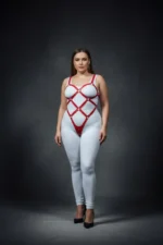 Kırmızı Deri Halka Detaylı Büyük Beden Body Harness SH542 - Image 4