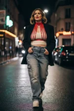 Plus Size Red Women's Belt Corset Style with Metal Details - SH551 - Image 5