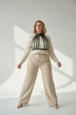 Plus Size Black Women's Belt Body Belt Style Leather Accessory with Ring Detail - SH551 - Image 2