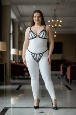 Plus Size Black Women's Harness Set Elastic Fancy Accessory - SH555 - Image 5