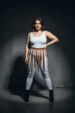 Büyük Beden Halka Aksesuarlı Deri Etek SH579 - Image 4