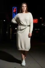 Plus Size Khaki Women's Belt with Chain Detail, Multiple Straps, Leather Look - SH586 - Image 4