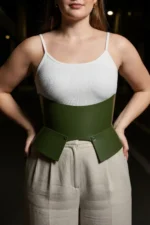 Plus Size Khaki Women's Belt Corset Style Thick Leather Design - SH611 - Image 5
