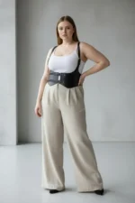 Plus Size Black Women's Leather Corset Belt with Shoulder Straps Outfit Complementary - SH612 - Image 2