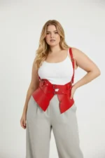 Plus Size Red Women's Belt Corset-Style Leather Harness Body Accessory - SH616 - Image 2