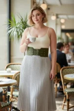 Plus Size Khaki Women's Belt Corset Style Three Buckle Waist-Emphasizing - SH618