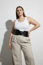 Plus Size Black Women's Belt Wide Corset Style Three Buckle - SH618 - Image 4