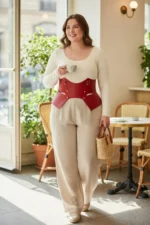 Plus Size Red Women's Corset Belt Waist Shaper Wide Design - SH619
