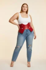 Plus Size Red Women's Corset Belt Waist Shaper Wide Design - SH619 - Image 2