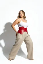 Plus Size Red Women's Corset Belt Waist Shaper Wide Design - SH619 - Image 4