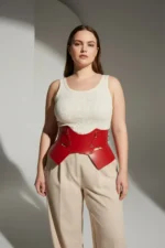 Plus Size Red Women's Corset Belt Waist Shaper Wide Design - SH619 - Image 5