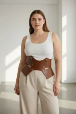 Plus Size Women's Belt Wide Corset Style Leather Outfit Complementary - SH619 - Image 3