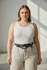 Plus Size Black Women's Belt with Multi-Layer Chain and Stud Detail - SH621 - Image 6