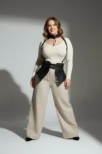 Plus Size Black Women's Leather Belt Neck Strap Corset Harness - SH622 - Image 9