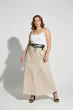 Plus Size Black Women's Belt with Multi-Layer Chain and Stud Detail - SH621 - Image 3