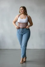 Plus Size Women's Belt Chain Detail Corset Style Leather Harness - SH626