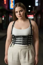 Plus Size Black Women's Leather Body Harness Corset Style - SH630 - Image 5