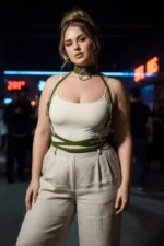 Plus Size Khaki Women's Belt Corset Style with Ring Detail - SH644 - Image 3