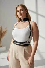 Plus Size Black Women's Leather Belt Harness Body Accessory - SH644 - Image 5