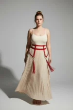 Plus Size Red Women's Leather Garter Belt with Tassel Detail - SH645 - Image 5