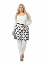 Büyük Beden Metal Halka ve Harness Detaylı Siyah Deri Etek SH694 - Image 2