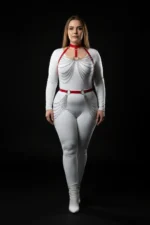 Plus Size Red Women's Harness Set with Chain Detail Leather Fancy Body Accessory - SH701 - Image 2
