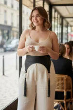 Plus Size Black Women's Belt with Wide Tassel Detail Waist Accessory - SH755