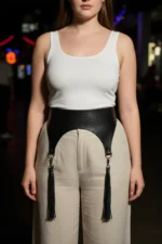 Plus Size Black Women's Belt with Wide Tassel Detail Waist Accessory - SH755 - Image 5