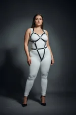 Büyük Beden Siyah Deri Halka Detaylı Body Harness Vücut Aksesuarı SH759 - Image 4