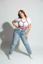 Plus Size Red Women's Leather Belt Harness Corset Style Body Accessory - SH760 - Image 4