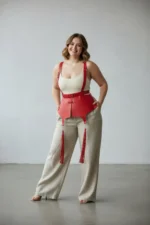 Plus Size Red Women's Belt Corset Style Strappy Leather Body Accessory - SH787 - Image 2