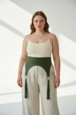 Plus Size Khaki Women's Belt Corset Style with Tassel Detail - SH788 - Image 2