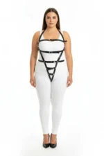 Siyah Büyük Beden Çok Tokalı Deri Body Harness SH790