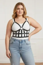 Plus Size Black Women's Leather Body Harness Combination Set - SH819 - Image 2