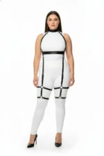 Plus Size Black Women's Leather Full Body Harness Set Stylish Body Accessory - SH864