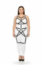 Büyük Beden Siyah Deri Metal Halkalı Full Body Harness SH894 - Image 2