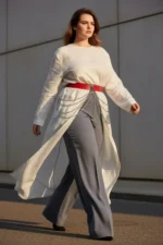 Plus Size Red Women's Belt with Thick Chain Detail Dress Combination Belt - SH904 - Image 2