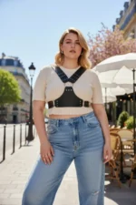 Plus Size Black Women's Belt with Stud Detail - SH936