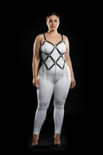 Plus Size Black Women's Harness Set with Chain Detail - Stunning Design - SH950 - Image 3