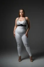 Plus Size Black Women's Harness Set with Chain Detail, Leather Fancy Accessory - SH964 - Image 3